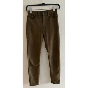 Banana Republic High Rise Skinny Size Green Velour Pants Size 26